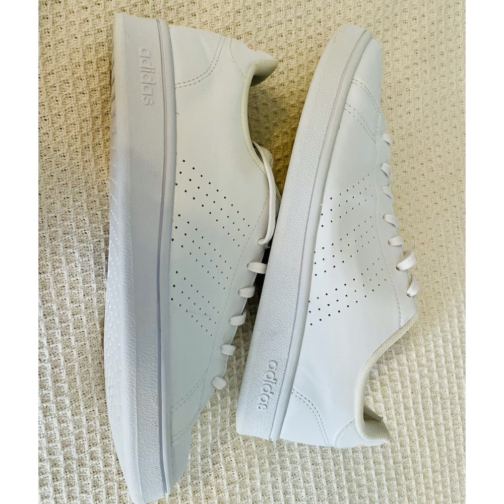 Adidas Advantage Womens Sneakers White Pink Low Top Tennis Shoes Size 8.5 - Picture 8 of 12